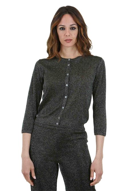 CARDIGAN COREANA LUREX NERO/GOLD ROBERTO COLLINA | Maglie | B13020B1309